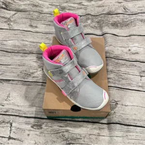 NIB Plae Max High Top Velcro Sneakers in Gray, Silver and Pink Size 1.5