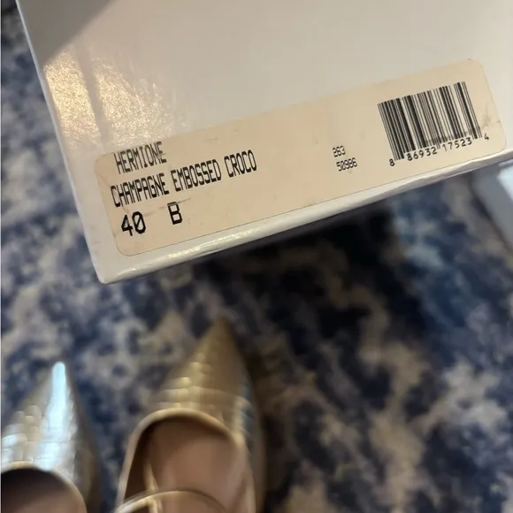 NIB Tabitha Simmons champagne embossed croc Hermoine flats size EU 40