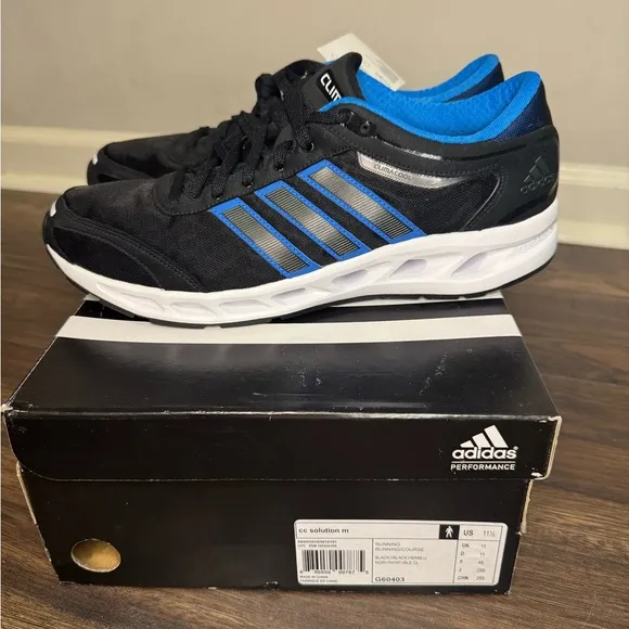NIB/NWT Adidas Men’s ClimaCool Black/Bright Blue Running Shoes size 11.5