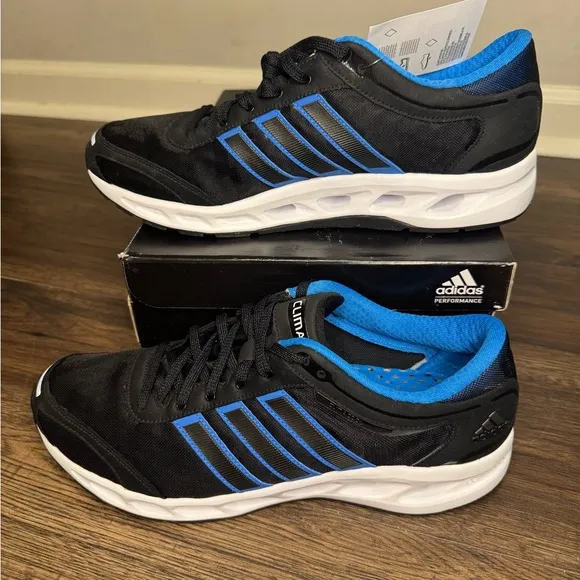 NIB/NWT Adidas Men’s ClimaCool Black/Bright Blue Running Shoes size 11.5