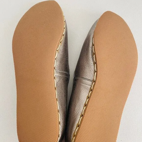 Nida Lu Metallic Slip Ons Flats Shoes