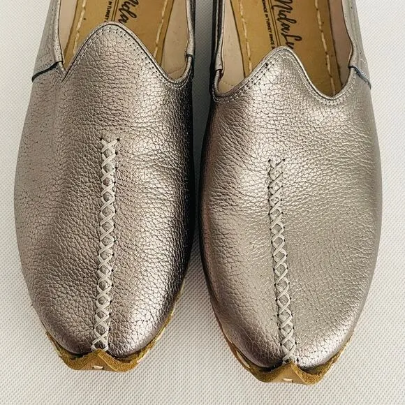 Nida Lu Metallic Slip Ons Flats Shoes