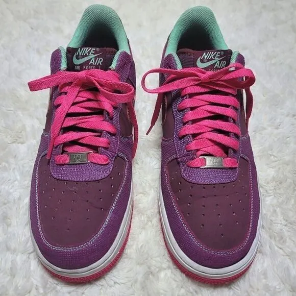 Nike Air Force 1 Cherry Wood Purple &amp; Pink Sneakers (Unisex)