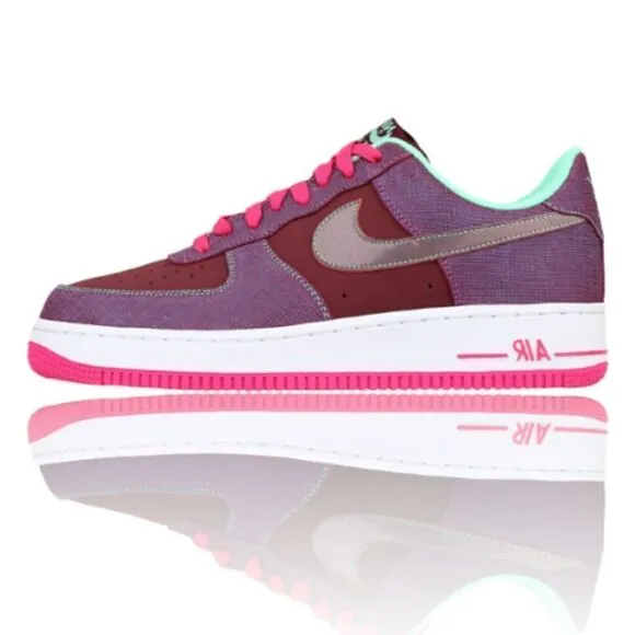 Nike Air Force 1 Cherry Wood Purple &amp; Pink Sneakers (Unisex)