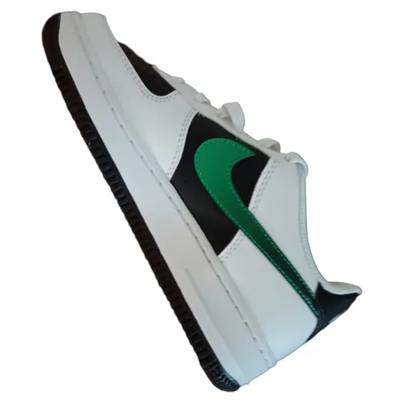 Nike Air Force 1 (GS) SIZE 4.5Y Unisex Sneakers White/ Black- Stadium Green