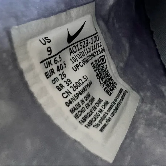 Nike Air Force 1 Lover XX Premium Sail Women's Slip On Size 9 SKU#241270
