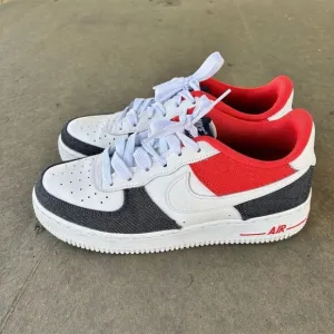 Nike Air Force 1 Low LV8 USA Denim GS Kids Sneakers Size 6.5Y