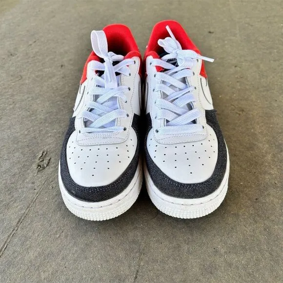 Nike Air Force 1 Low LV8 USA Denim GS Kids Sneakers Size 6.5Y