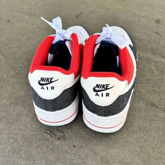Nike Air Force 1 Low LV8 USA Denim GS Kids Sneakers Size 6.5Y