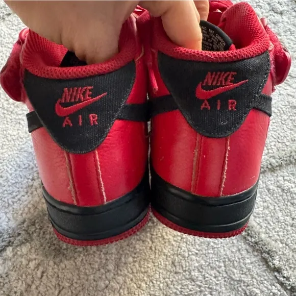 Nike Air Force 1 Mid Nike By you custom Sneakers DV3903-900 black red youth 6.5