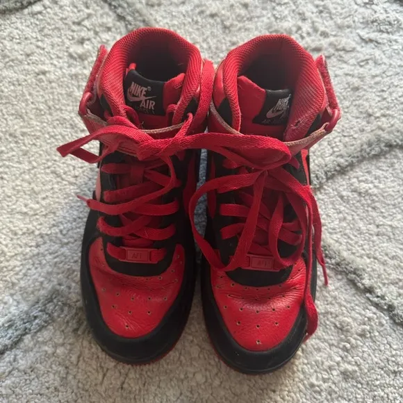 Nike Air Force 1 Mid Nike By you custom Sneakers DV3903-900 black red youth 6.5