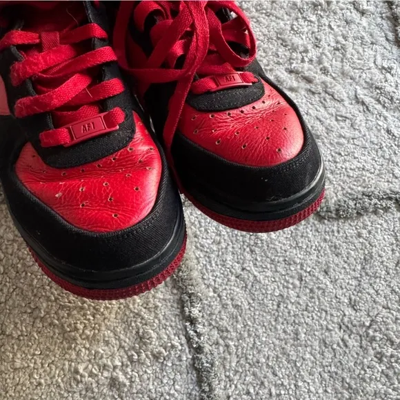 Nike Air Force 1 Mid Nike By you custom Sneakers DV3903-900 black red youth 6.5