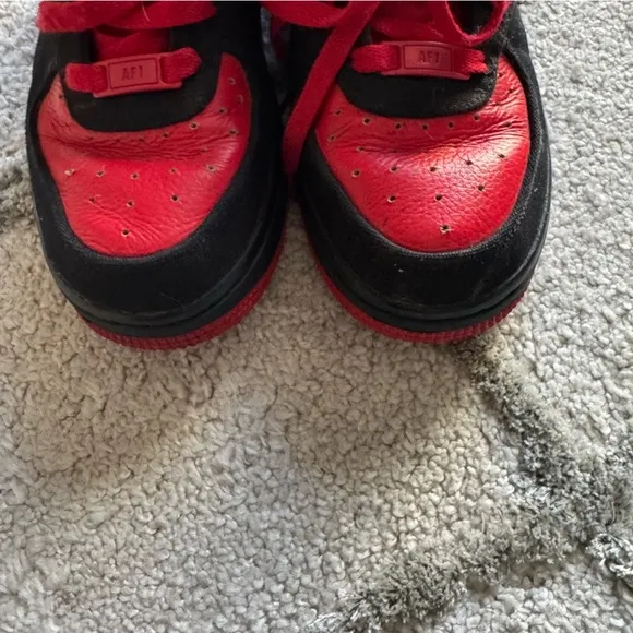 Nike Air Force 1 Mid Nike By you custom Sneakers DV3903-900 black red youth 6.5