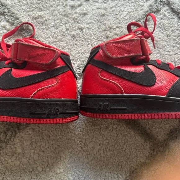 Nike Air Force 1 Mid Nike By you custom Sneakers DV3903-900 black red youth 6.5