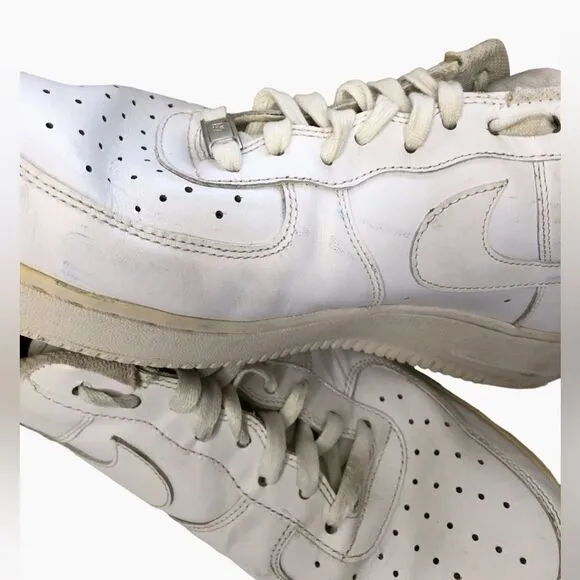 Nike Air Force Ones Iconic Low LE &quot;White/White&quot; Men's Shoes Size 12