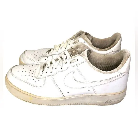 Nike Air Force Ones Iconic Low LE &quot;White/White&quot; Men's Shoes Size 12