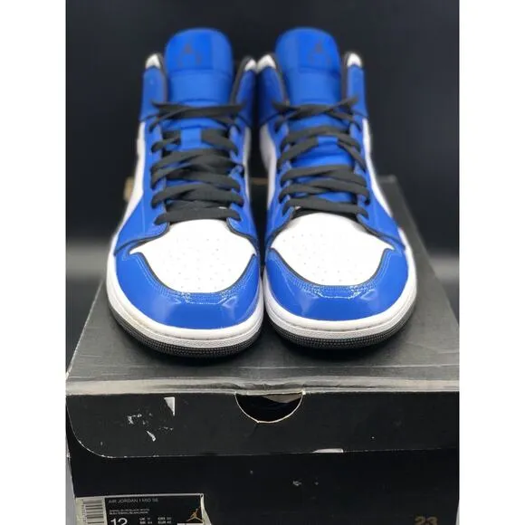 Nike Air Jordan 1 Mid SE Signal Blue Shoes Size 12 DD6834-402