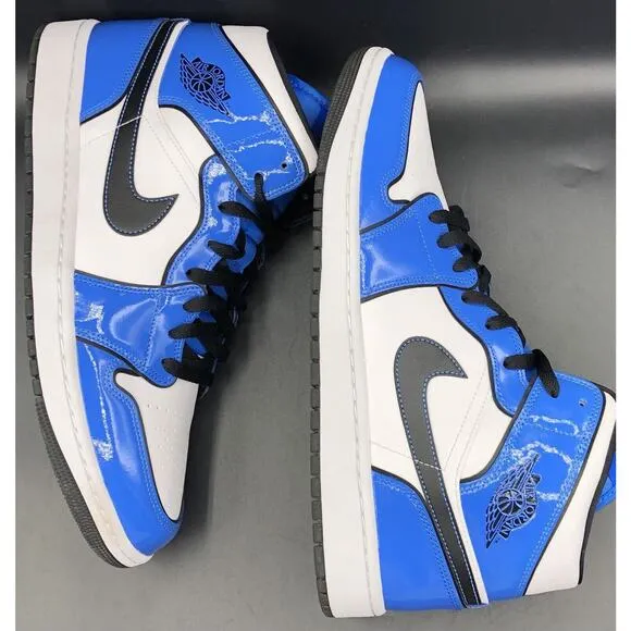 Nike Air Jordan 1 Mid SE Signal Blue Shoes Size 12 DD6834-402