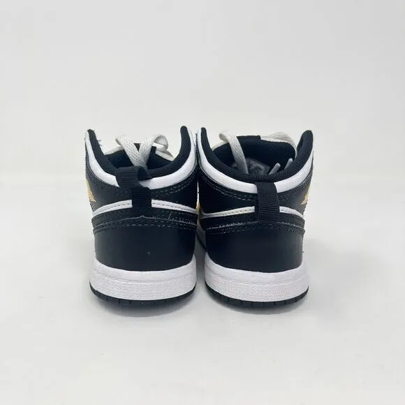 Nike Air Jordan 1 Mid TD Yellow Ochre Casual Shoes DQ8425-701 Kid's Size 9