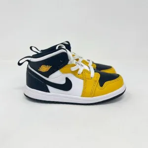 Nike Air Jordan 1 Mid TD Yellow Ochre Casual Shoes DQ8425-701 Kid's Size 9