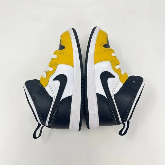 Nike Air Jordan 1 Mid TD Yellow Ochre Casual Shoes DQ8425-701 Kid's Size 9