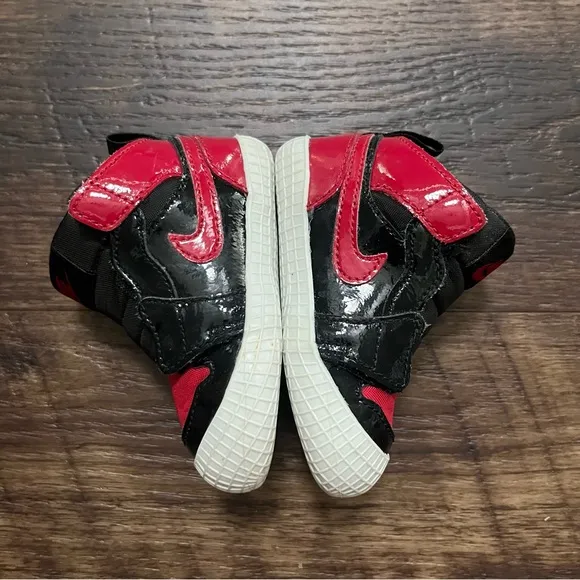 Nike air jordan 1 retro I AT3745-063 patent bred red black booties sneakers 4C