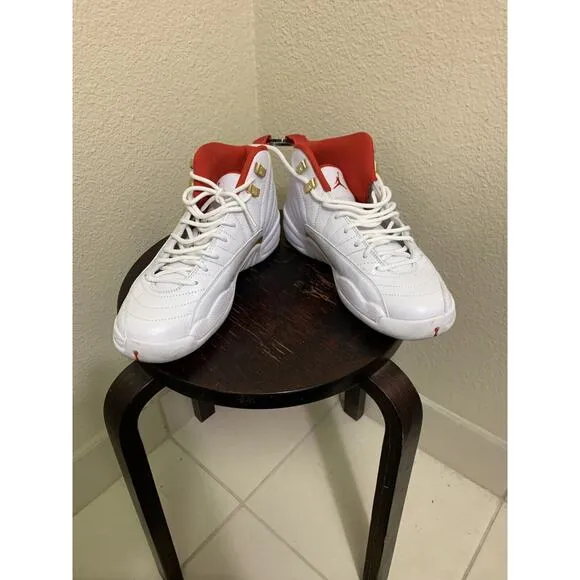 Nike Air Jordan 12 XII FIBA Shoes White Size 6.5