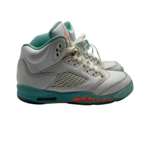 Nike Air Jordan 5 Retro GS Light Aqua White Sneakers Kids 4Y