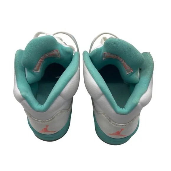 Nike Air Jordan 5 Retro GS Light Aqua White Sneakers Kids 4Y