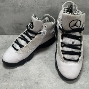 Nike Air Jordan 6 Rings GS Size 3Y White Black‎ Unisex Kids Basketball Shoes