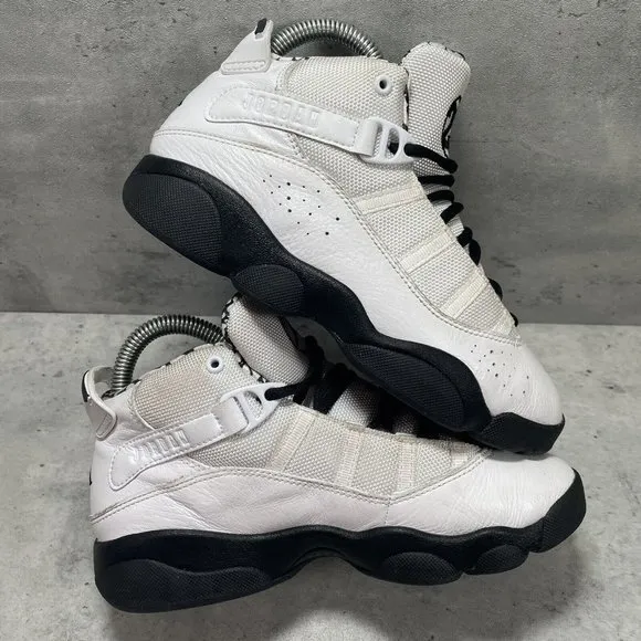 Nike Air Jordan 6 Rings GS Size 3Y White Black‎ Unisex Kids Basketball Shoes