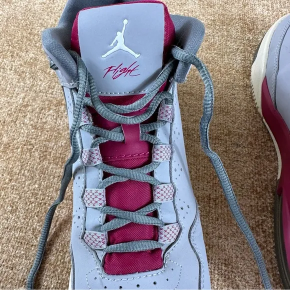 Nike Air Jordan Flight Origin 2 Mid-Top Grey/Fuchsia Sneakers Size 6.5 Y