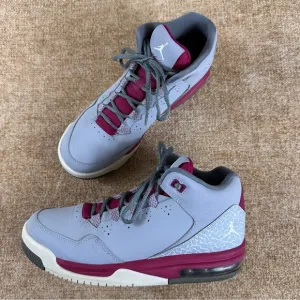 Nike Air Jordan Flight Origin 2 Mid-Top Grey/Fuchsia Sneakers Size 6.5 Y