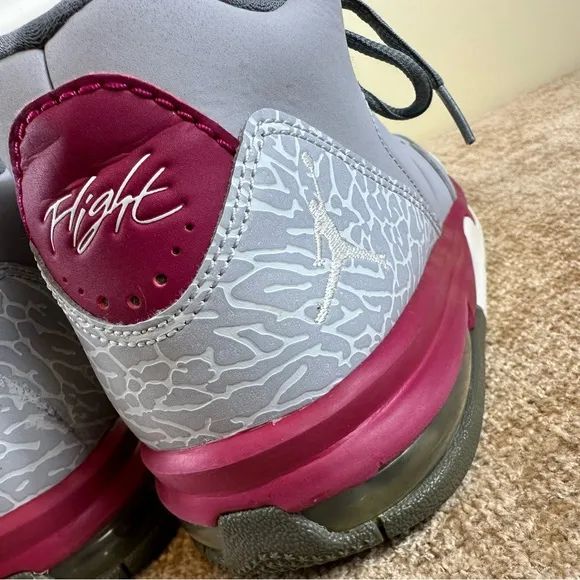 Nike Air Jordan Flight Origin 2 Mid-Top Grey/Fuchsia Sneakers Size 6.5 Y