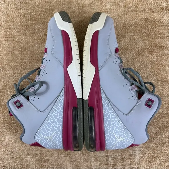 Nike Air Jordan Flight Origin 2 Mid-Top Grey/Fuchsia Sneakers Size 6.5 Y
