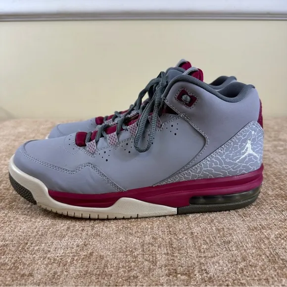 Nike Air Jordan Flight Origin 2 Mid-Top Grey/Fuchsia Sneakers Size 6.5 Y
