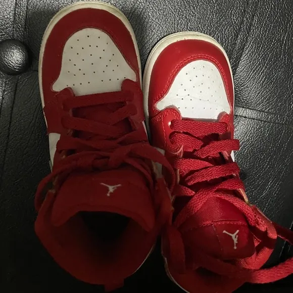 Nike Air Jordan Red &amp; White Toddler Sneakers