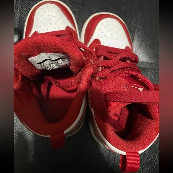 Nike Air Jordan Red &amp; White Toddler Sneakers