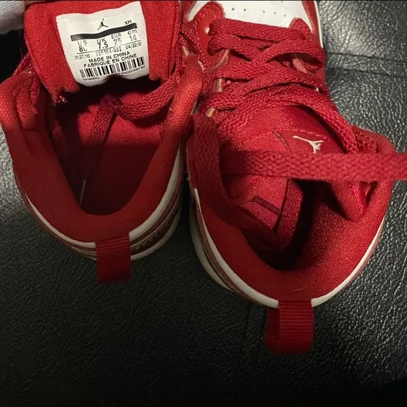 Nike Air Jordan Red &amp; White Toddler Sneakers