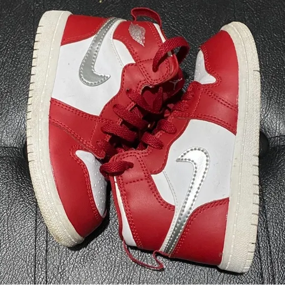 Nike Air Jordan Red &amp; White Toddler Sneakers