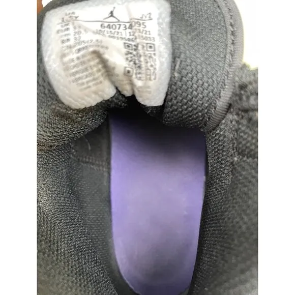 Nike Air Jordan Unisex Kids White Black Purple Sneakers Shoes Size 1.5 SKU 6717