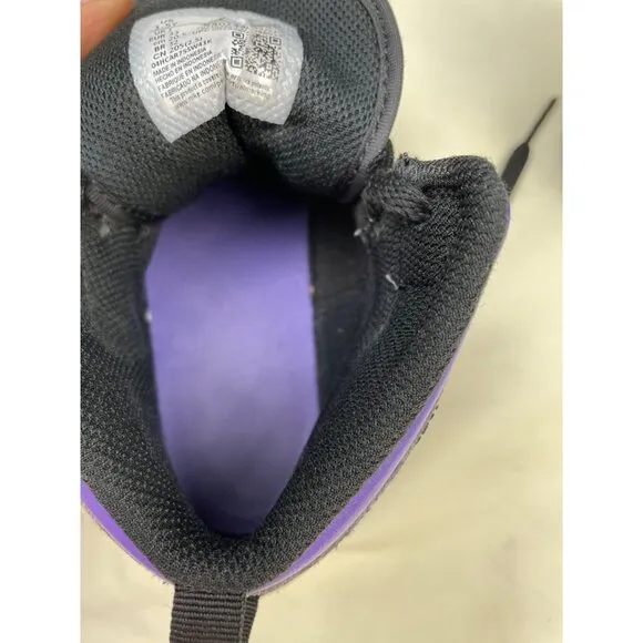 Nike Air Jordan Unisex Kids White Black Purple Sneakers Shoes Size 1.5 SKU 6717