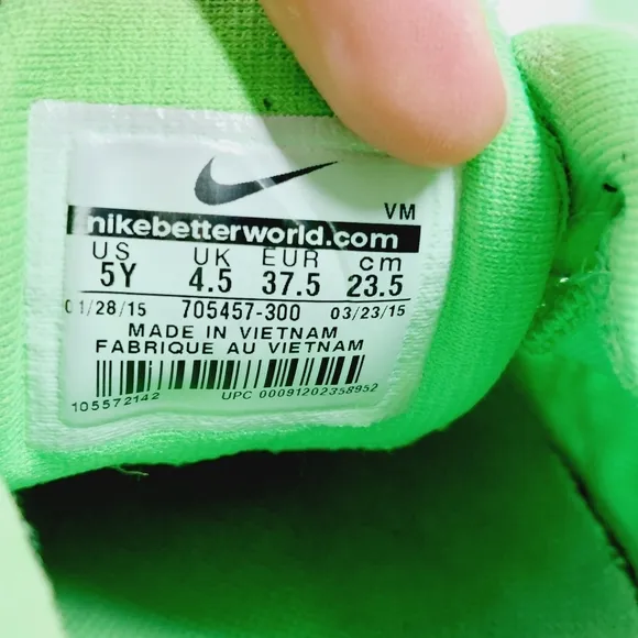 Nike Air Max 2015 Gs Voltage Green Lace Up Running Shoes H548