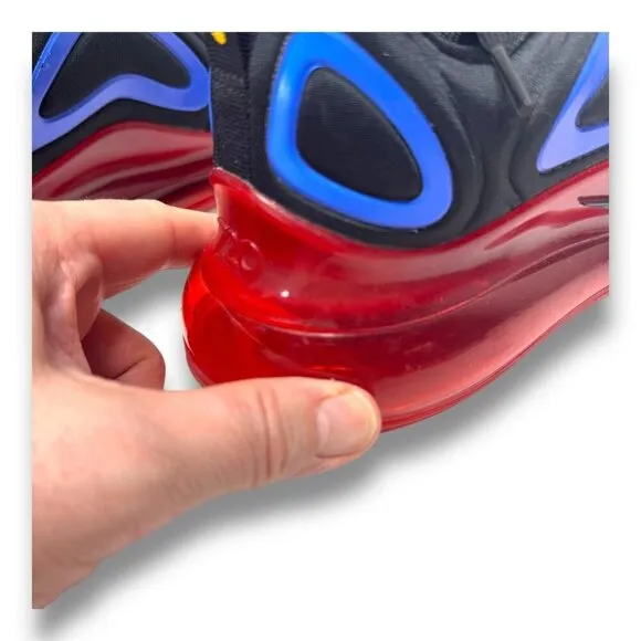 Nike Air Max 720 AO2924-014 Black Red Blue Running Lifestyle Shoes Mens Size 8