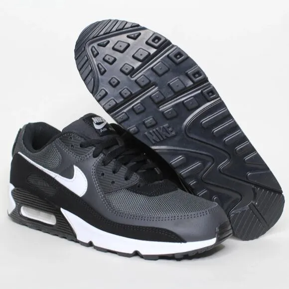 Nike Air Max 90 Black White Grey Athletic Running Shoes CN8490-002 Mens Size 11