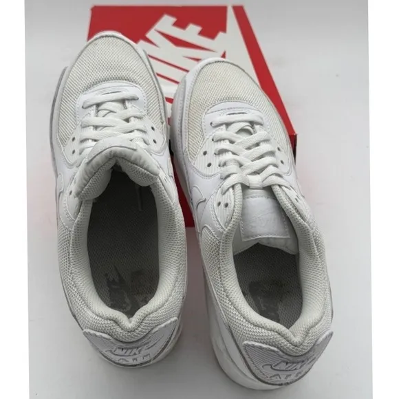 Nike Air Max 90 Essential Sneakers All White Classic Shoes Size 8.5