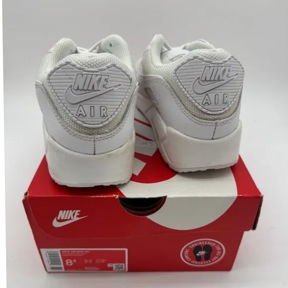 Nike Air Max 90 Essential Sneakers All White Classic Shoes Size 8.5