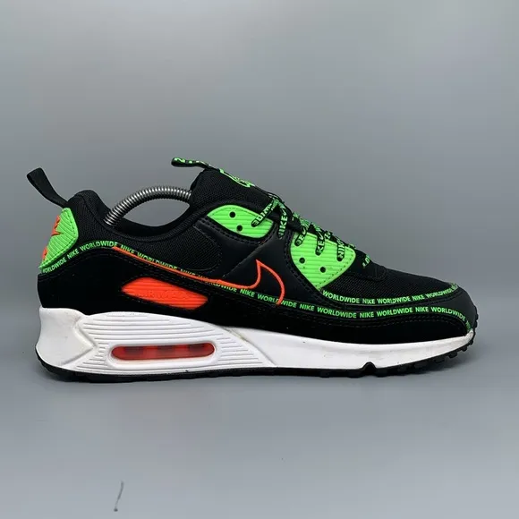 Nike Air Max 90 Worldwide Pack Green Running Shoes CK6474-001 Men's Sz 10.5