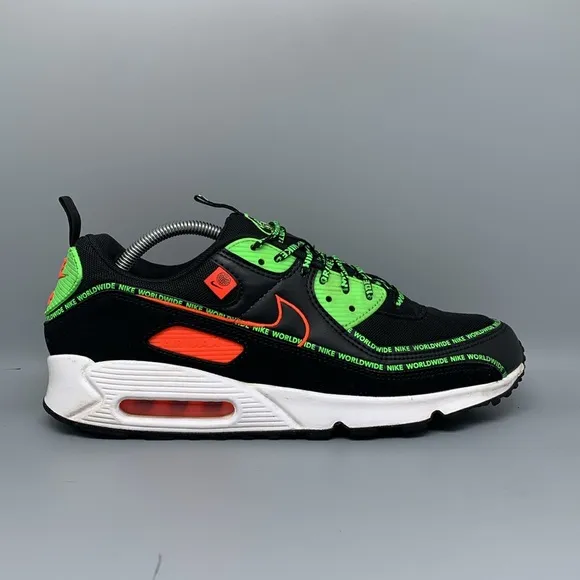 Nike Air Max 90 Worldwide Pack Green Running Shoes CK6474-001 Men's Sz 10.5