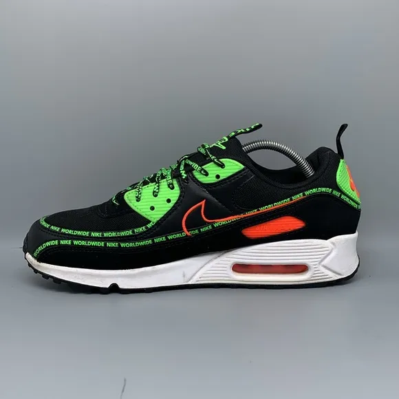 Nike Air Max 90 Worldwide Pack Green Running Shoes CK6474-001 Men's Sz 10.5